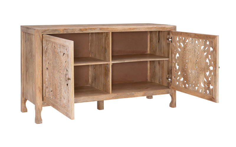 HEIDI NATURAL 2 DOOR CARVED CABINET 20A2083