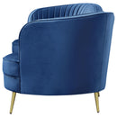 Coaster Furniture Sophia 506861 Upholstered Channel Tufted Sofa - Blue IMAGE 4