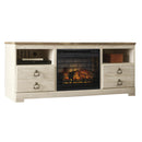 Signature Design by Ashley Willowton W267W8 64" TV Stand with Electric Fireplace IMAGE 1