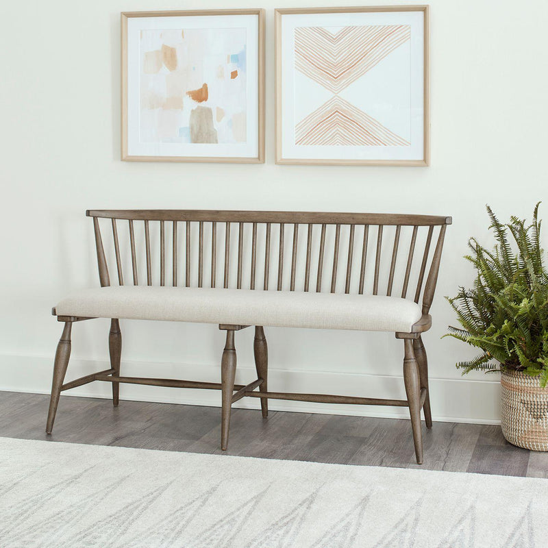  Liberty Furniture Industries Inc. Americana Farmhouse 615-C1001B Upholstered Seat Windsor Bench IMAGE 1