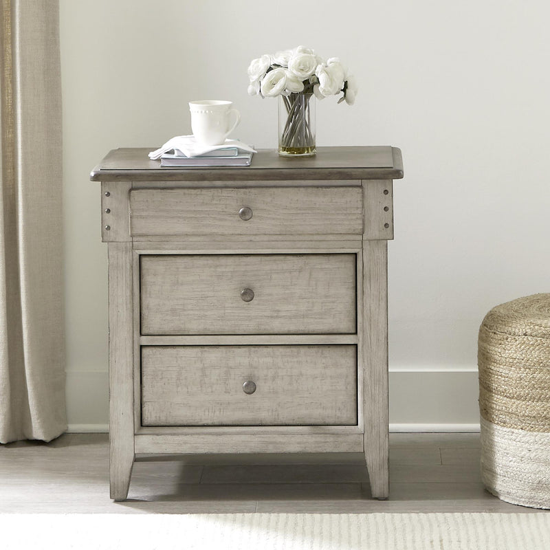  Liberty Furniture Industries Inc. Ivy Hollow 457-BR61 3-Drawer Nightstand with Charging Station IMAGE 1