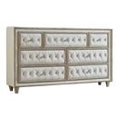 Coaster Furniture Antonella 223523 7-Drawer Upholstered Dresser - Ivory and Camel IMAGE 1