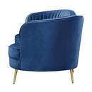 Coaster Furniture Sophia 506862 Upholstered Channel Tufted Loveseat - Blue IMAGE 3