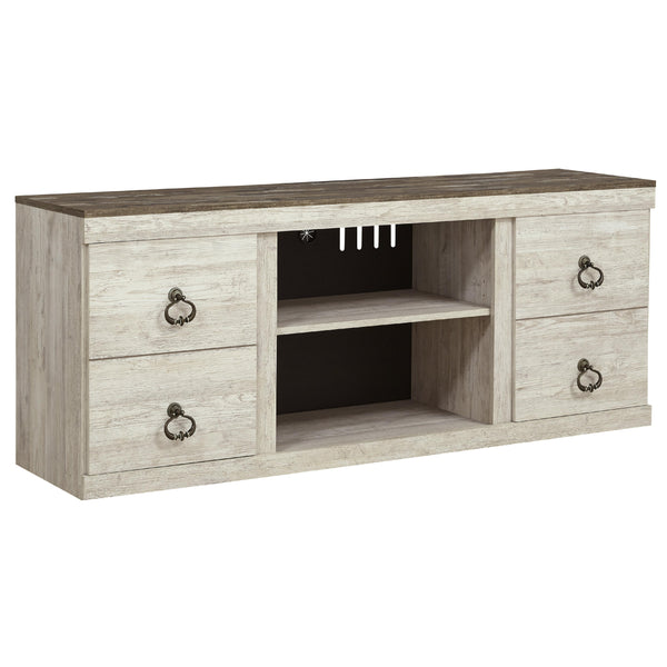  Signature Design by Ashley Willowton EW0267-268 Large TV Stand with Fireplace Option IMAGE 1