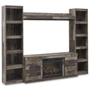  Signature Design by Ashley Derekson EW0200W8 4 pc Entertainment Center with Electric Fireplace IMAGE 1