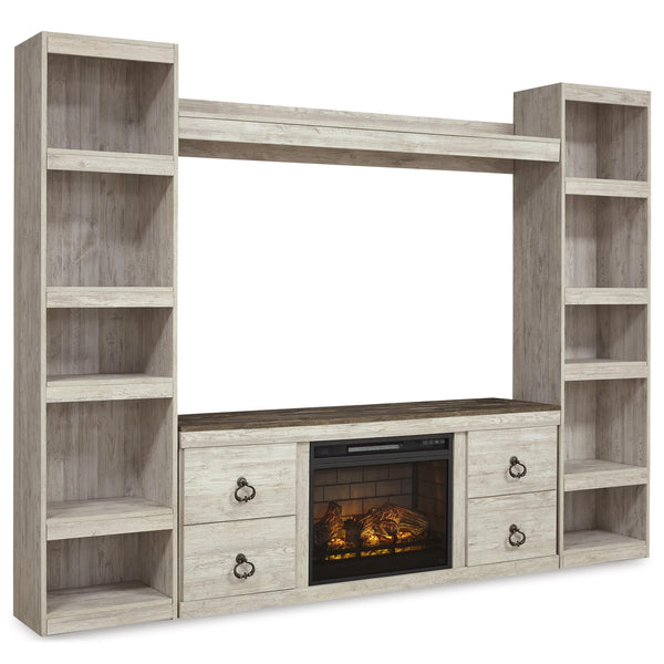  Signature Design by Ashley Willowton EW0267W9 4 pc Entertainment Center with Electric Fireplace IMAGE 1