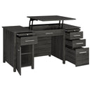  Coaster Furniture Dylan 801576 60-inch 4-Drawer Lift Top Office Desk - Weathered Grey IMAGE 2