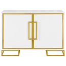 Coaster Furniture Elsa 959594 2-door Wood Storage Accent Cabinet - White and Gold IMAGE 2