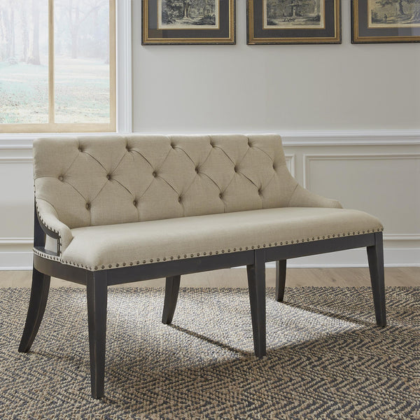  Liberty Furniture Industries Inc. Americana Farmhouse 615-C6501B-B Uph Shelter Dining Bench- Black IMAGE 1