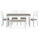 Signature Design by Ashley Stonehollow D382-325 Rectangular Dining Room Table Set IMAGE 2