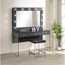 Coaster Furniture Afshan 935923 3-Drawer Vanity Set with Lighting - Grey High Gloss IMAGE 6