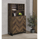 Coaster Furniture Mendoza 182082 2-door Home Bar Cabinet Wine Storage - Rustic Oak IMAGE 7