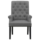 Coaster Furniture Alana 115163 Fabric Upholstered Dining Arm Chair - Grey IMAGE 2