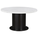 Coaster Furniture Sherry 115490 Round 54-inch Marble Top Dining Table - Rustic Espresso IMAGE 1
