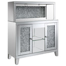 Coaster Furniture Yvaine 115585 2-door Mirrored Acrylic Home Bar Wine Cabinet - Silver IMAGE 1