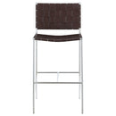 Coaster Furniture Adelaide 183584 Upholstered Pub Height Bar Stool - Brown and Chrome IMAGE 2