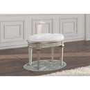 Coaster Furniture Evangeline 223399 Upholstered Oval Vanity Stool - Silver and Ivory IMAGE 5