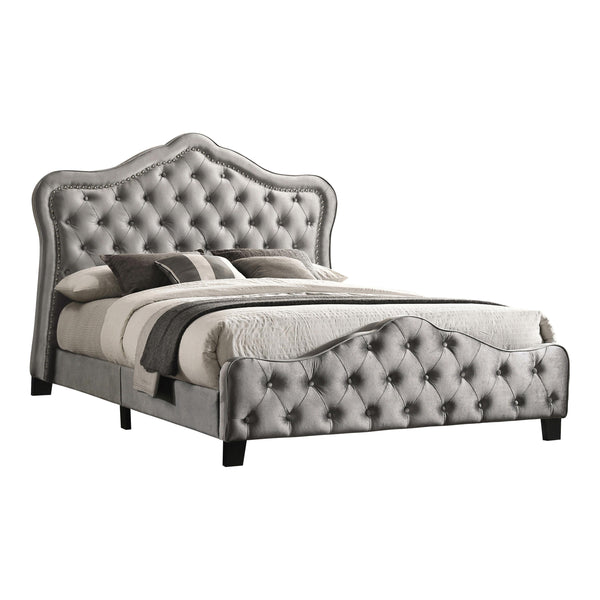 Coaster Furniture Bella 315871KW Upholstered California King Panel Bed - Grey IMAGE 1