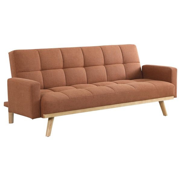 Coaster Furniture Kourtney 360126 Upholstered Tufted Convertible Sofa Bed - Terracotta IMAGE 1