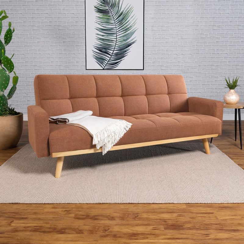 Coaster Furniture Kourtney 360126 Upholstered Tufted Convertible Sofa Bed - Terracotta IMAGE 2