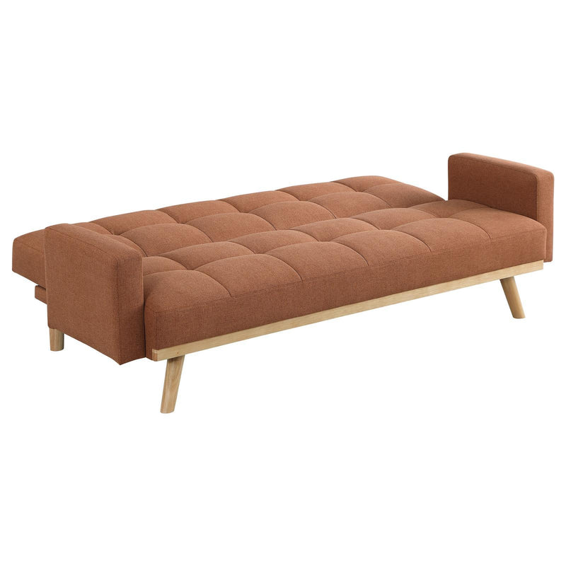 Coaster Furniture Kourtney 360126 Upholstered Tufted Convertible Sofa Bed - Terracotta IMAGE 3