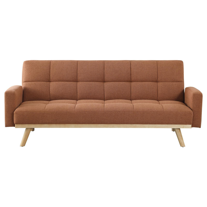 Coaster Furniture Kourtney 360126 Upholstered Tufted Convertible Sofa Bed - Terracotta IMAGE 4