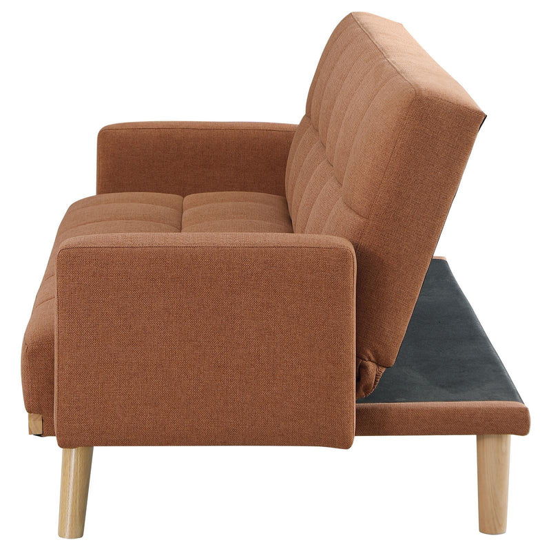 Coaster Furniture Kourtney 360126 Upholstered Tufted Convertible Sofa Bed - Terracotta IMAGE 6