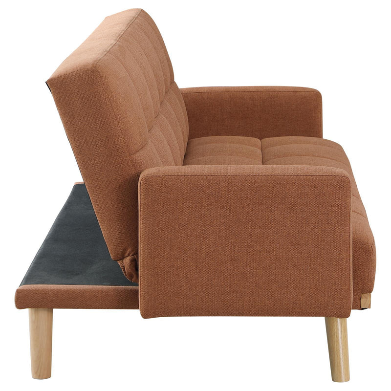 Coaster Furniture Kourtney 360126 Upholstered Tufted Convertible Sofa Bed - Terracotta IMAGE 9