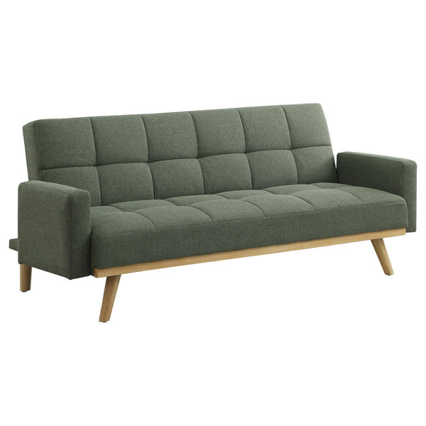 Coaster Furniture Kourtney 360127 Upholstered Tufted Convertible Sofa Bed - Sage Green IMAGE 1