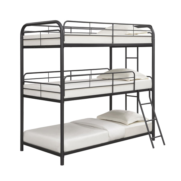 Coaster Furniture Garner 400777 Metal Twin Triple Bunk Bed - Gunmetal IMAGE 1