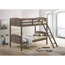 Coaster Furniture Flynn 400808 Wood Twin Over Twin Bunk Bed - Weathered Brown IMAGE 3