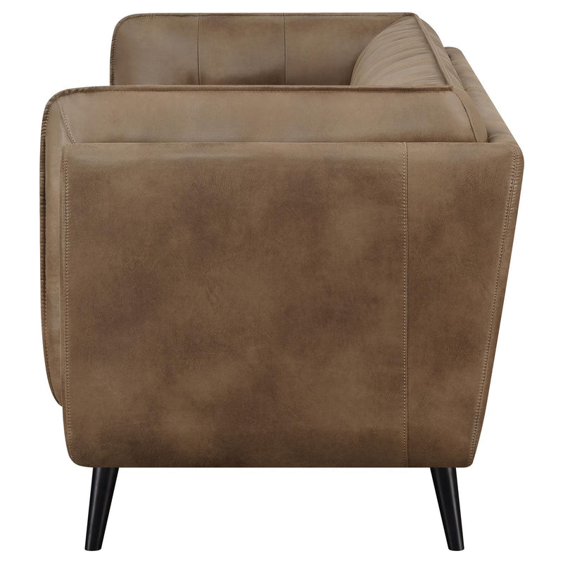Coaster Furniture Thatcher 509421 Upholstered Tuxedo Arm Tufted Sofa - Brown IMAGE 5