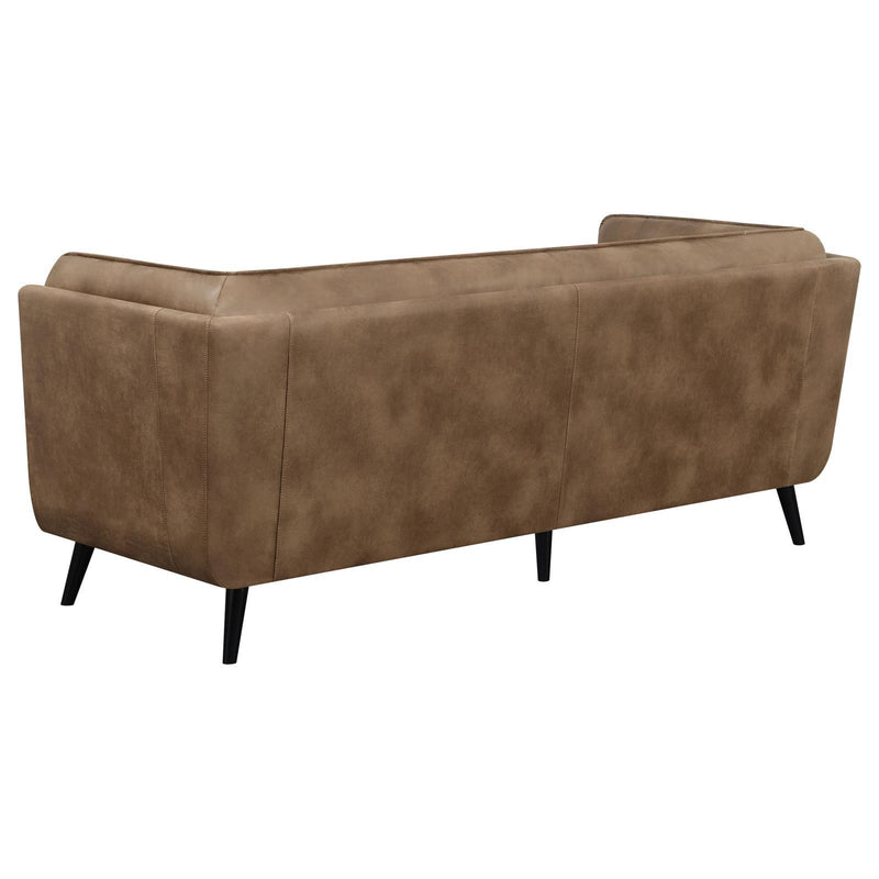 Coaster Furniture Thatcher 509421 Upholstered Tuxedo Arm Tufted Sofa - Brown IMAGE 6
