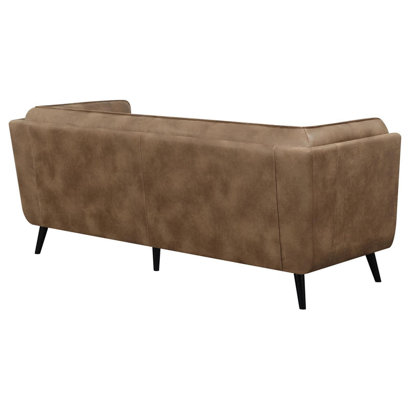 Coaster Furniture Thatcher 509421 Upholstered Tuxedo Arm Tufted Sofa - Brown IMAGE 7