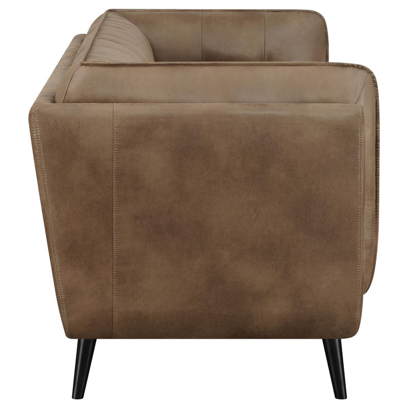 Coaster Furniture Thatcher 509421 Upholstered Tuxedo Arm Tufted Sofa - Brown IMAGE 8