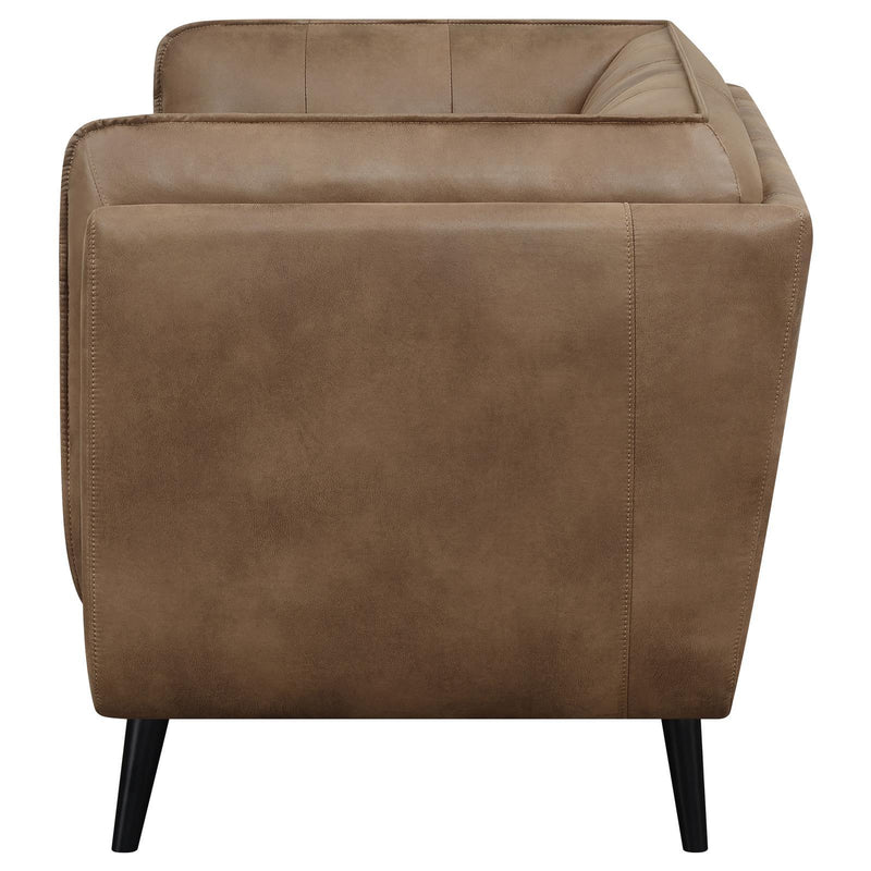 Coaster Furniture Thatcher 509422 Upholstered Tuxedo Arm Tufted Loveseat - Brown IMAGE 5