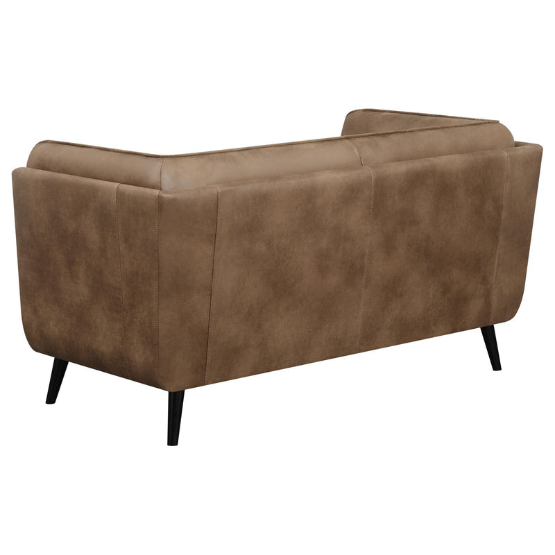 Coaster Furniture Thatcher 509422 Upholstered Tuxedo Arm Tufted Loveseat - Brown IMAGE 6