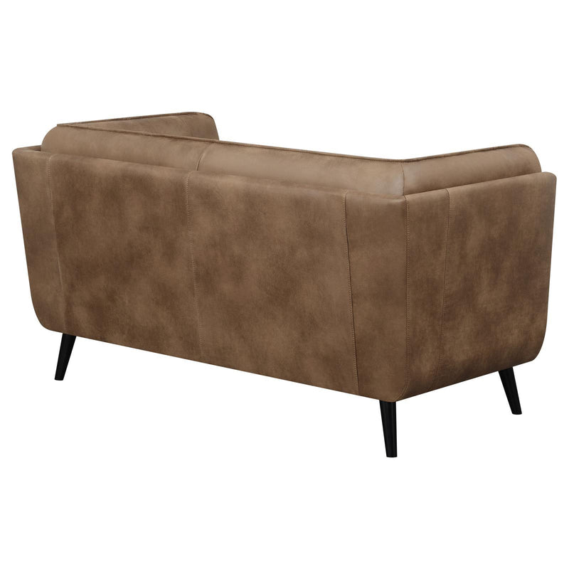 Coaster Furniture Thatcher 509422 Upholstered Tuxedo Arm Tufted Loveseat - Brown IMAGE 7
