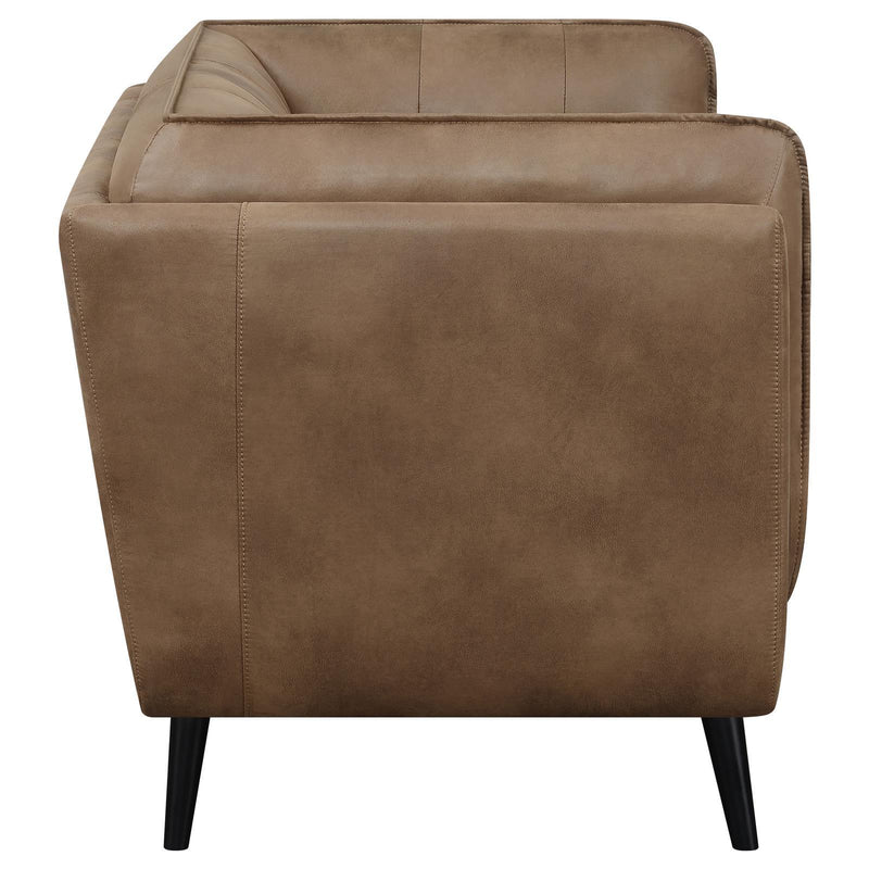 Coaster Furniture Thatcher 509422 Upholstered Tuxedo Arm Tufted Loveseat - Brown IMAGE 8