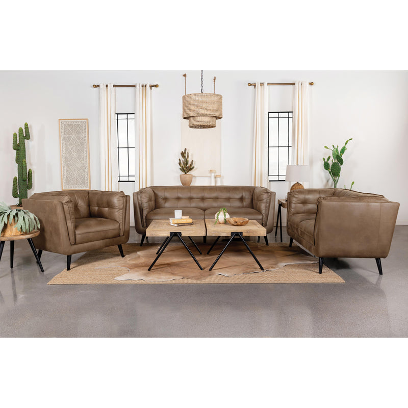 Coaster Furniture Thatcher 509423 Upholstered Tuxedo Arm Tufted Accent Chair - Brown IMAGE 2
