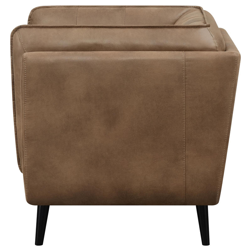 Coaster Furniture Thatcher 509423 Upholstered Tuxedo Arm Tufted Accent Chair - Brown IMAGE 5