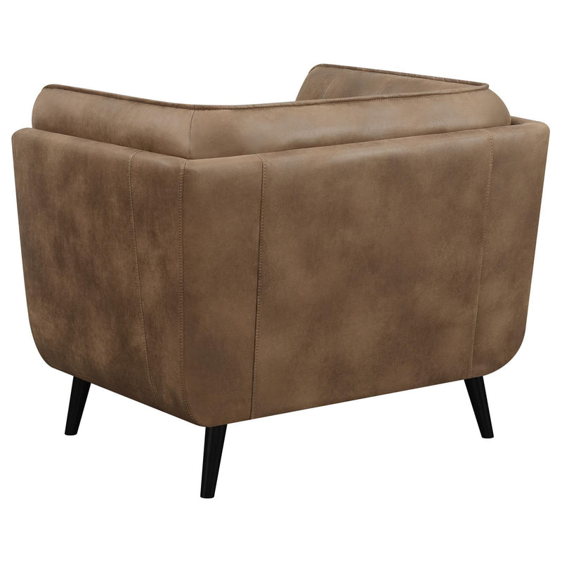 Coaster Furniture Thatcher 509423 Upholstered Tuxedo Arm Tufted Accent Chair - Brown IMAGE 6