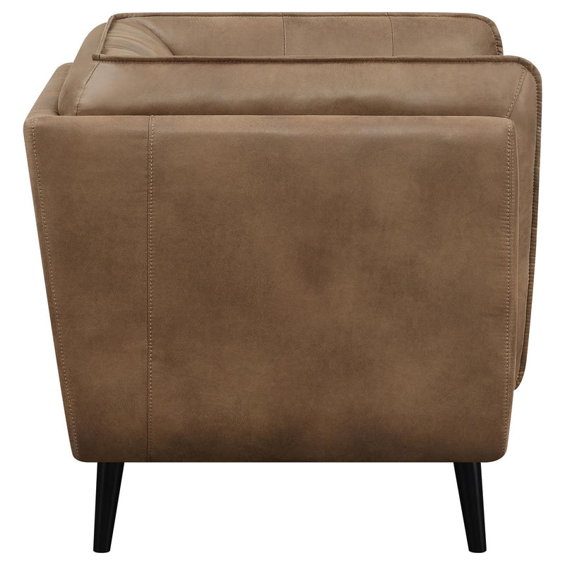 Coaster Furniture Thatcher 509423 Upholstered Tuxedo Arm Tufted Accent Chair - Brown IMAGE 8