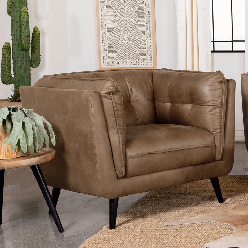 Coaster Furniture Thatcher 509423 Upholstered Tuxedo Arm Tufted Accent Chair - Brown IMAGE 9