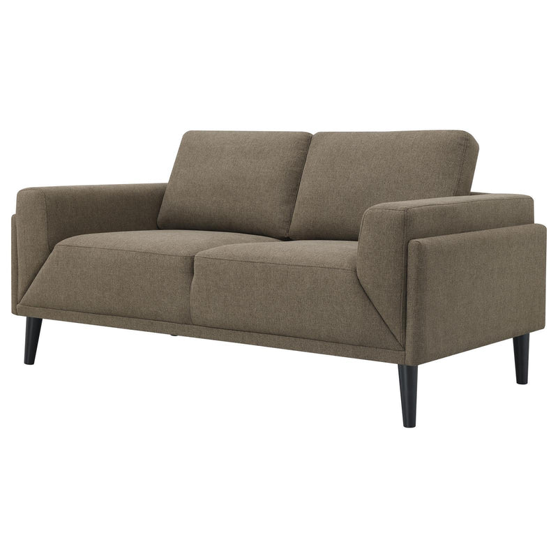 Coaster Furniture Rilynn 509522 Upholstered Track Arm Loveseat - Brown IMAGE 6