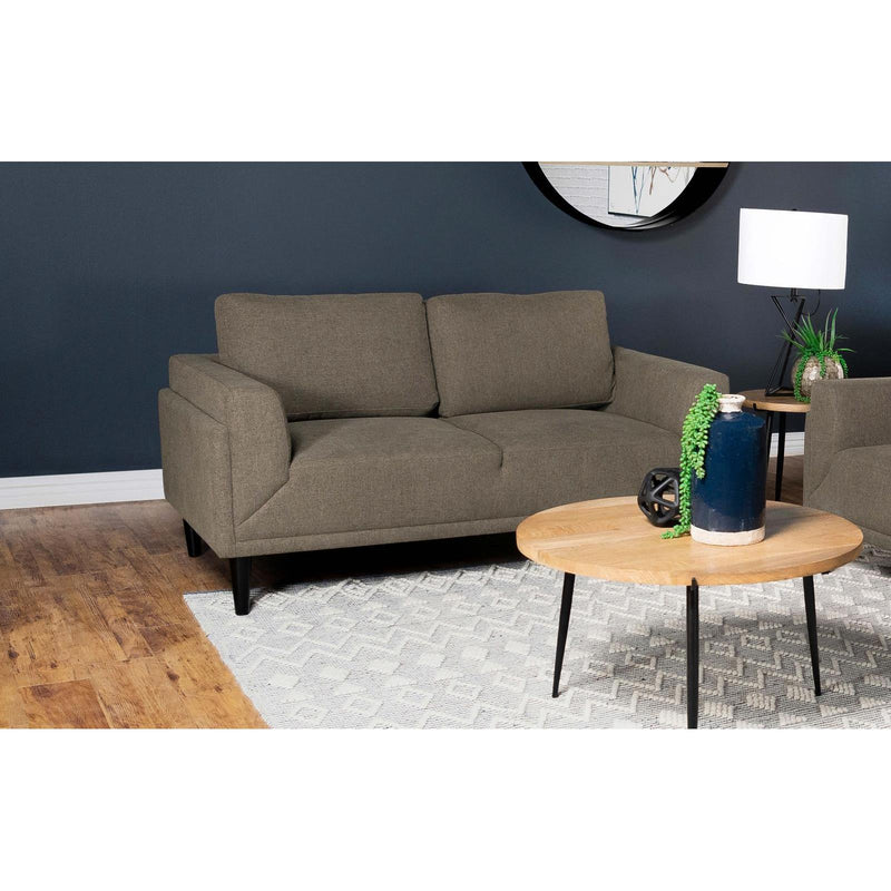 Coaster Furniture Rilynn 509522 Upholstered Track Arm Loveseat - Brown IMAGE 9