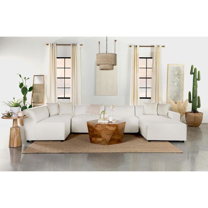 Coaster Furniture Freddie 551643 Square Upholstered Ottoman - Pearl IMAGE 3