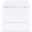 Coaster Furniture Opal 704147 Square Glass Frame Side End Table - White High Gloss IMAGE 4