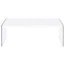 Coaster Furniture Opal 704148 Rectangular Glass Frame Coffee Table - White High Gloss IMAGE 2