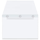 Coaster Furniture Opal 704148 Rectangular Glass Frame Coffee Table - White High Gloss IMAGE 4